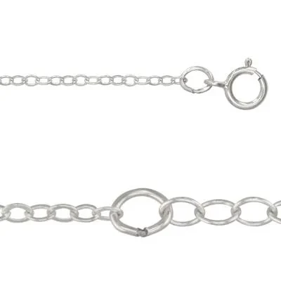 Sterling Silver Adjustable 1.6mm Flat Cable Chain Necklace