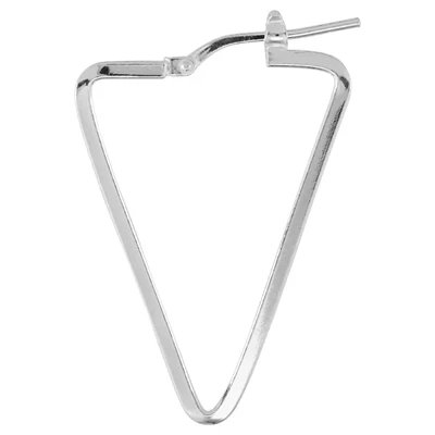 Sterling Silver Hinged Triangle Hoop Earrings