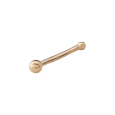 14k Gold 2mm Bead Ball End Nose Stud