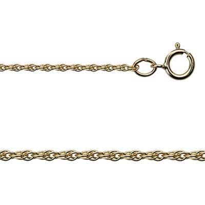 14K Gold 18 Inch 1mm Rope Chain