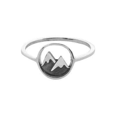 Sterling Silver Snow Capped Mountain Ring Size 7