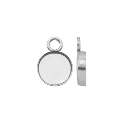 Sterling Silver USA 8mm Bezel Pendant Setting