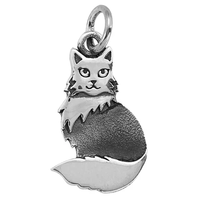 Sterling Silver Layered Cat Charm