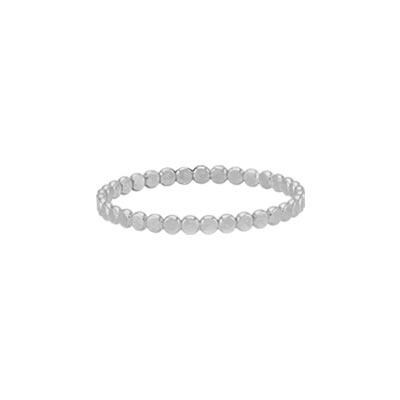 Sterling Silver Flat Beaded Ring Size 5