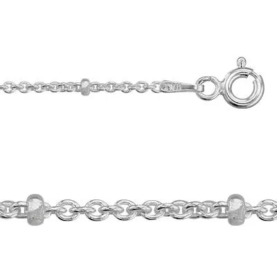 Sterling Silver 18 Inch 1.4mm Open Link Saturn Chain