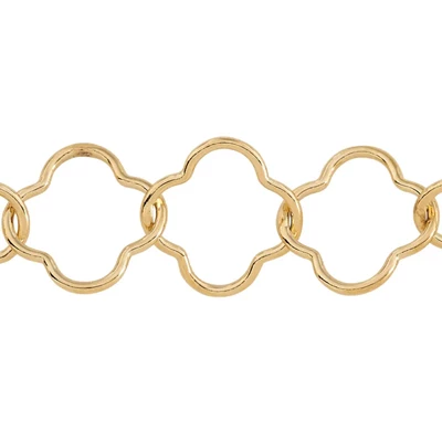 Gold-Filled Quatrefoil Flower Chain Footage