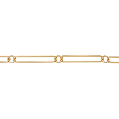 Gold-Filled Italy Alternating Paperclip Chain Footage