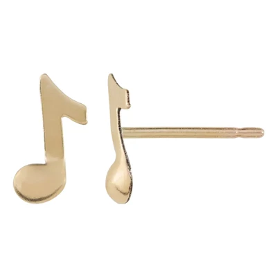Gold-Filled Music Note Post Earrings