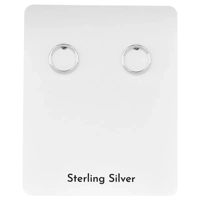 Carded Sterling Silver 10mm Circle Post Earrings
