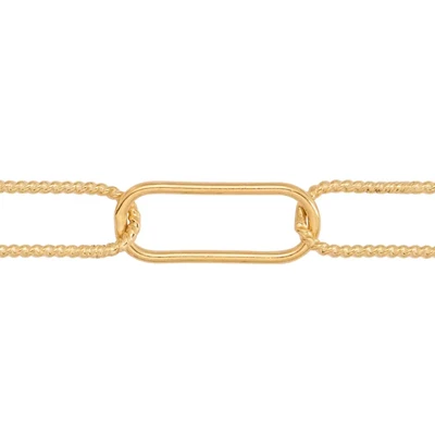 Gold-Filled Paperclip Alternating Twist Chain Footage