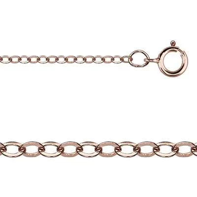 Rose Gold-Filled 18 inch 1.6mm Flat Cable Chain