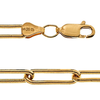 Gold-Filled 4mm Paperclip Chain Adjustable Bracelet