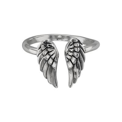 Sterling Silver Adjustable Angel Wing Ring