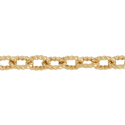 Gold-Filled Twist Pattern Cable Chain Footage