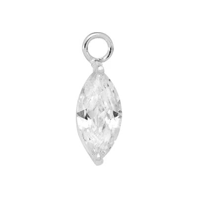 Sterling Silver Marquise CZ Charm