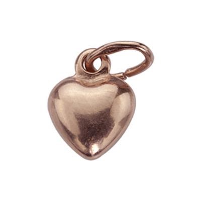 Rose Gold-plated Sterling Silver Puff Heart Charm
