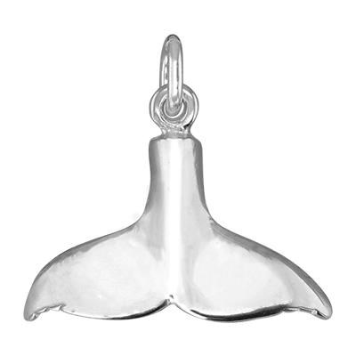 Sterling Silver Short Whale Tail Charm
