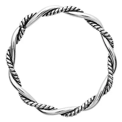 Sterling Silver 15mm Oxidized Twist Circle Link