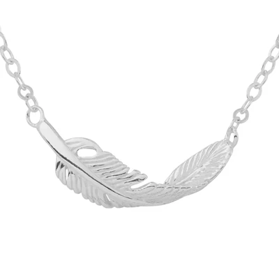 Sterling Silver Twirled Feather Chain Necklace