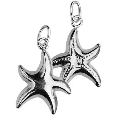 Sterling Silver Puffed Starfish Charm