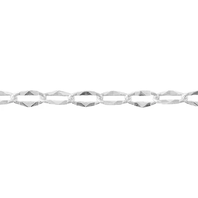 Sterling Silver Hammer Dapped Cable Chain Footage