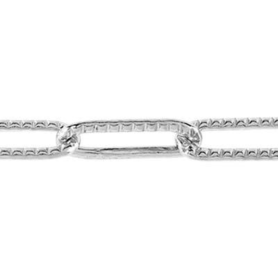Sterling Silver Pattern Drawn Cable Chain Footage