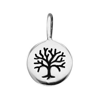 Sterling Silver Tree of Life Circle Tag