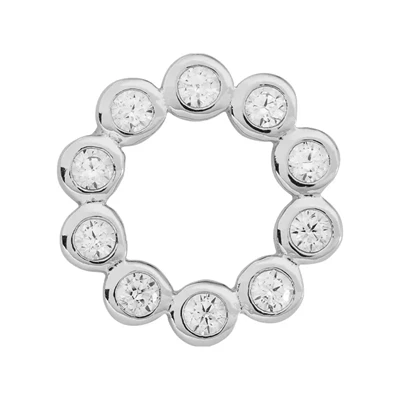 Sterling Silver CZ Circle Link