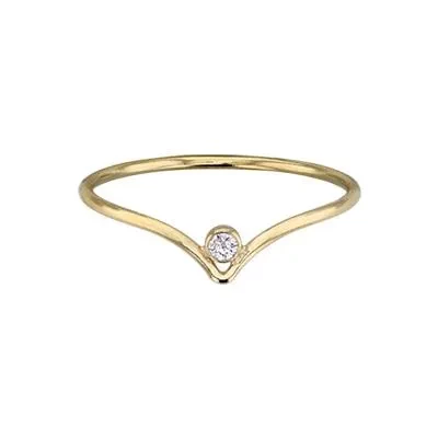 Gold-Filled CZ Chevron Ring Size 7