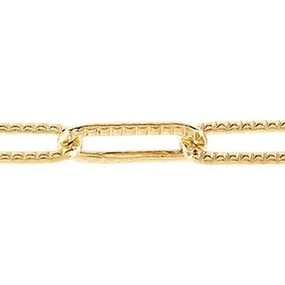 Gold-Filled 3.2mm Pattern Drawn Cable Chain Footage