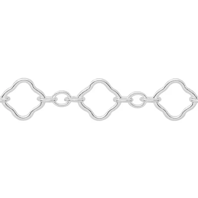 Sterling Silver Long and Short Quatrefoil Chain Footage