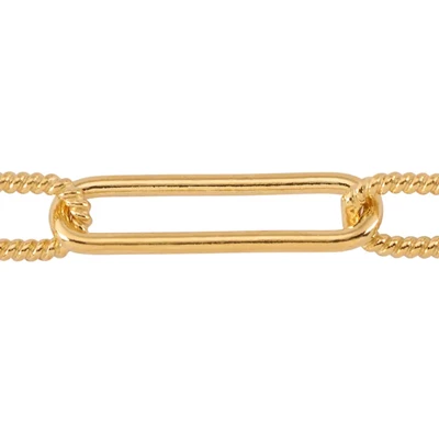 Gold-Filled Large Paperclip Alternating Twist Chain Footage