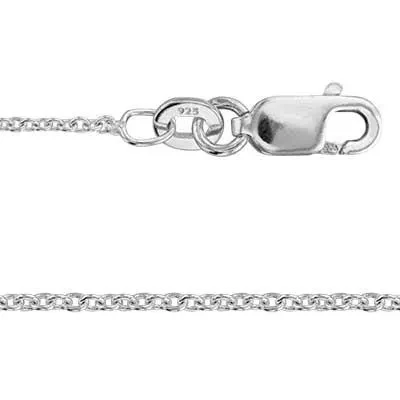 Sterling Silver 16 inch 1mm Cable Chain with Lobster Clasp