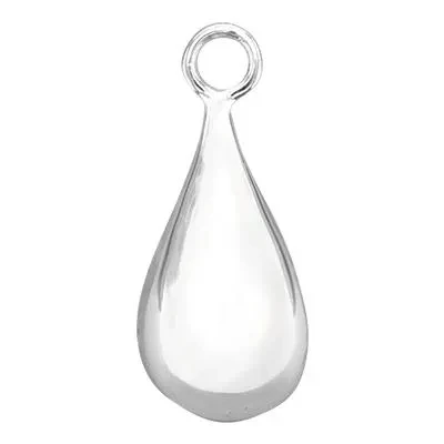 Sterling Silver Large Puff Teardrop Charm