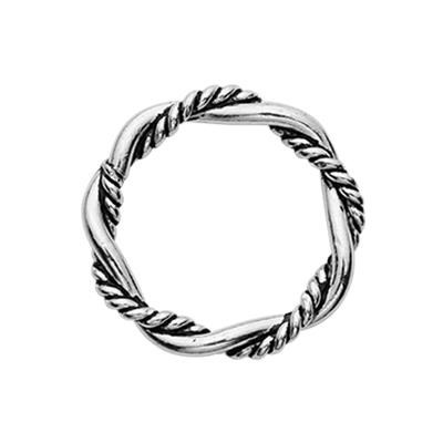 Sterling Silver 10mm Oxidized Twist Circle Link