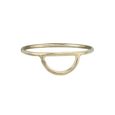 Gold-Filled Half Moon Ring Size 7