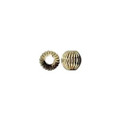 Gold-Filled 3mm Corrugated Round Bead