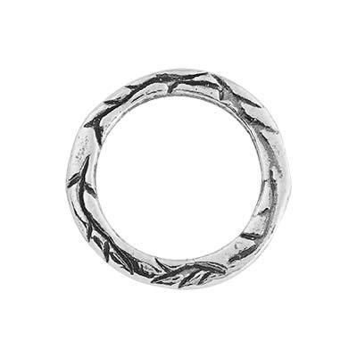 Sterling Silver Branch Textured Circle Link