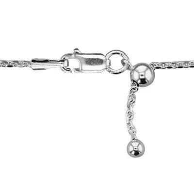 Sterling Silver Adjustable Diamond Cut Cable Chain