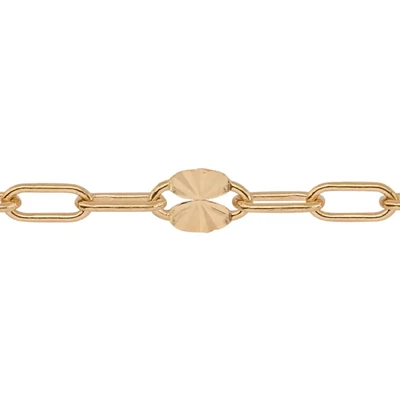 Gold-Filled Alternating Starburst Paperclip Chain Footage