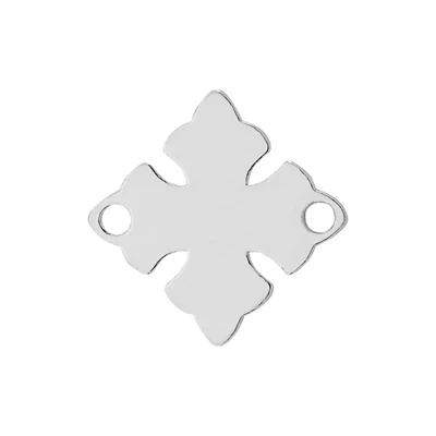 Sterling Silver Solid Quatrefoil Link