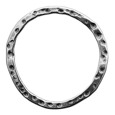 Sterling Silver Flat Textured Freeform Circle