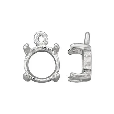 Sterling Silver 6mm Cab Charm Prong Setting