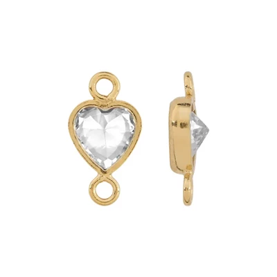 Gold Filled 4mm CZ Heart Link