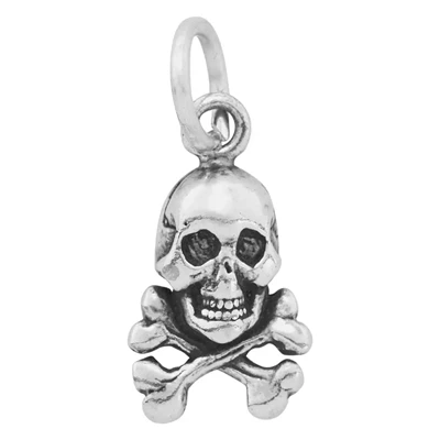 Sterling Silver Tiny Skull and Crossbones Charm
