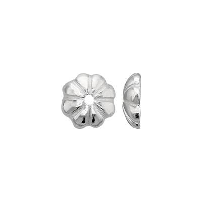 Sterling Silver Scalloped Flower Bead Caps