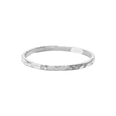 Sterling Silver 2mm Textured Ring Band Size 7