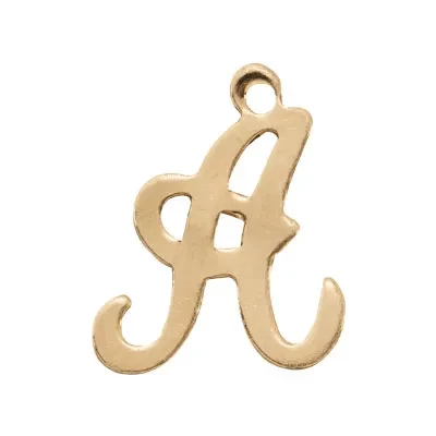 Gold-Filled Script Letter A Initial Charm