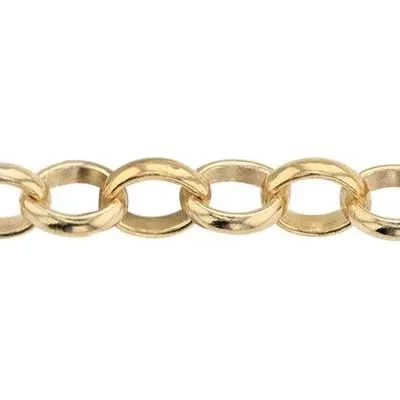 Gold-Filled 4mm Open Rollo Chain Footage