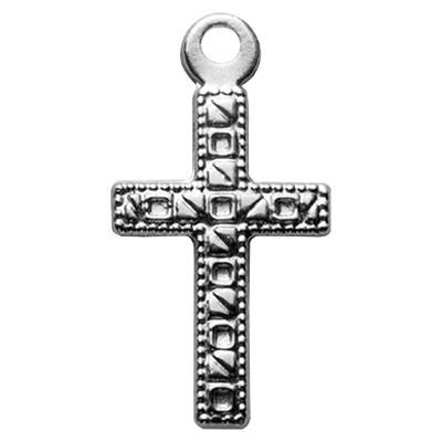 Sterling Silver Stamped Cross Charm